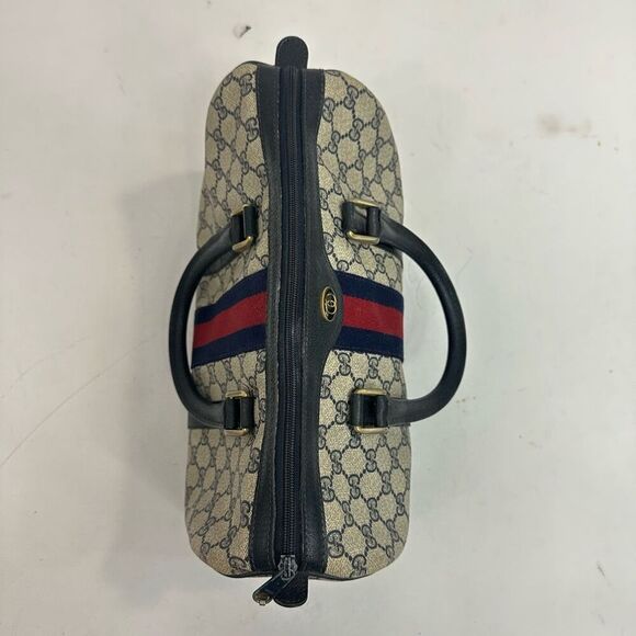 Vintage Gucci Sherry Line Navy Blue Boston Bag - Picture 7 of 16